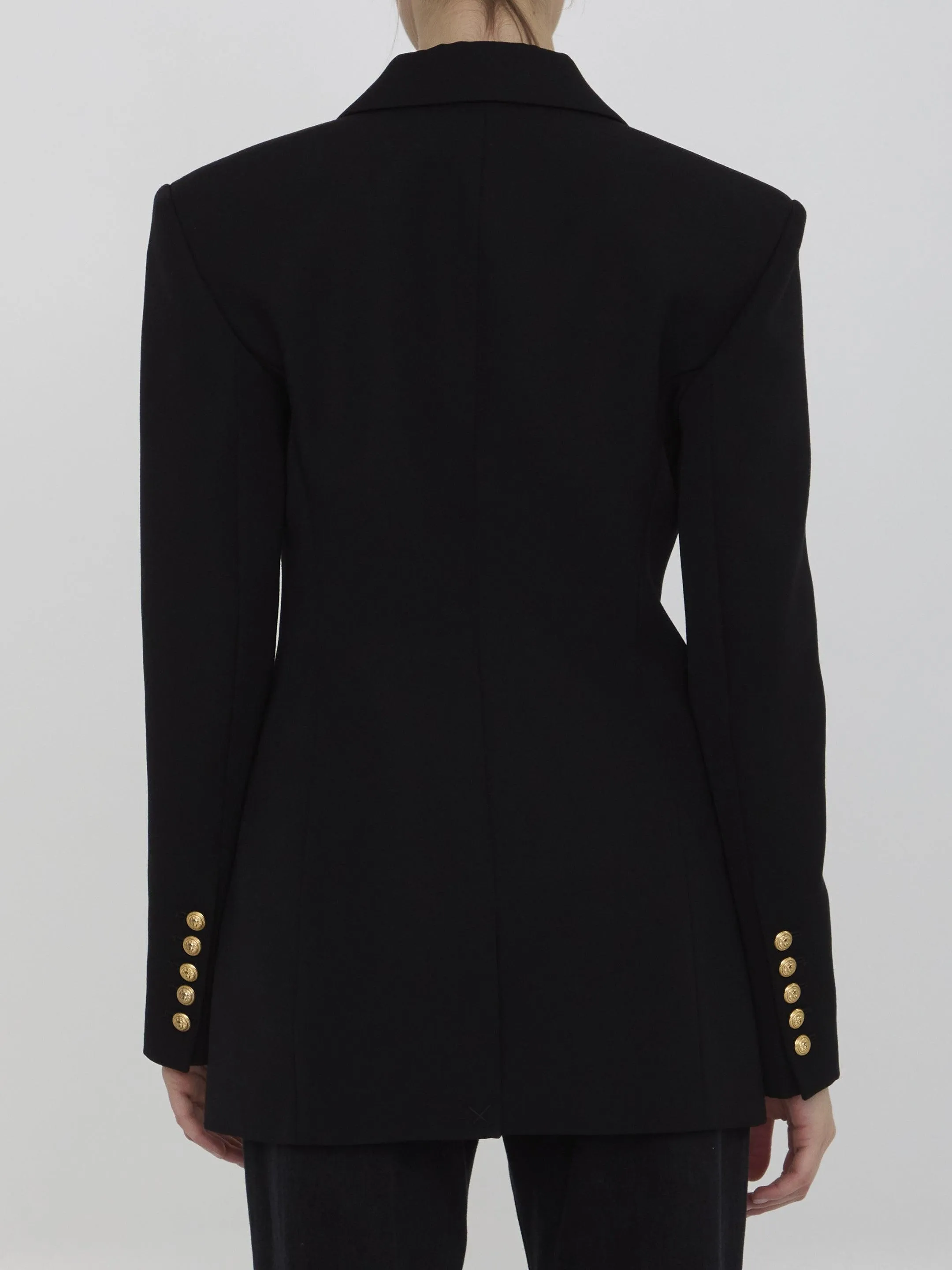 Balmain Double-breasted Jacket In Wool