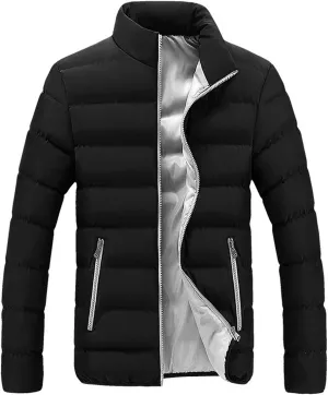 Bubble Coat Men No Hood Packable Puffer Jacket Hoodless Zip Up Lightweight Winter Down Jacket Quilted Padded Jacket