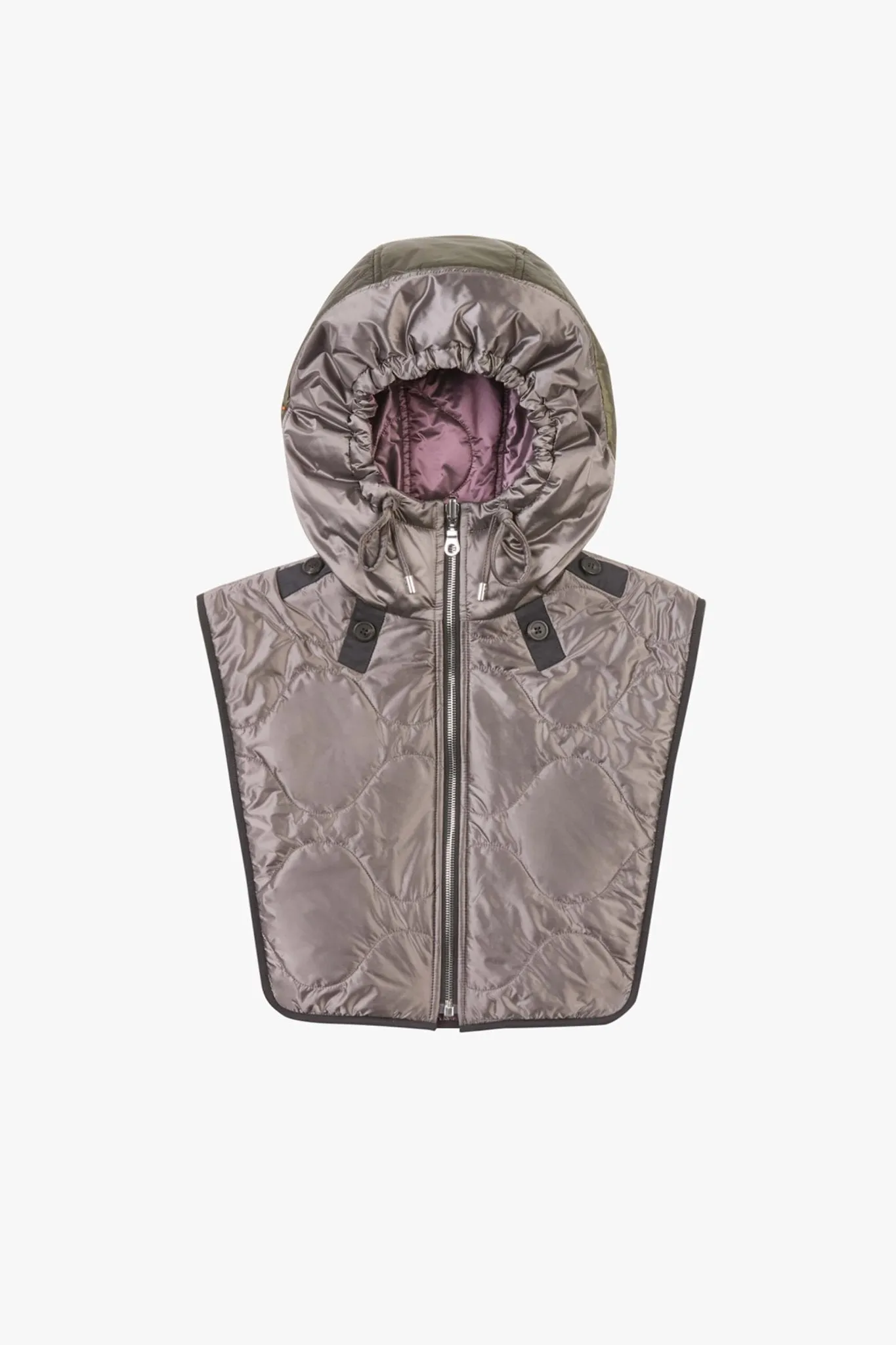 Elements Quilt Zip Hood - Granite / Amethyst