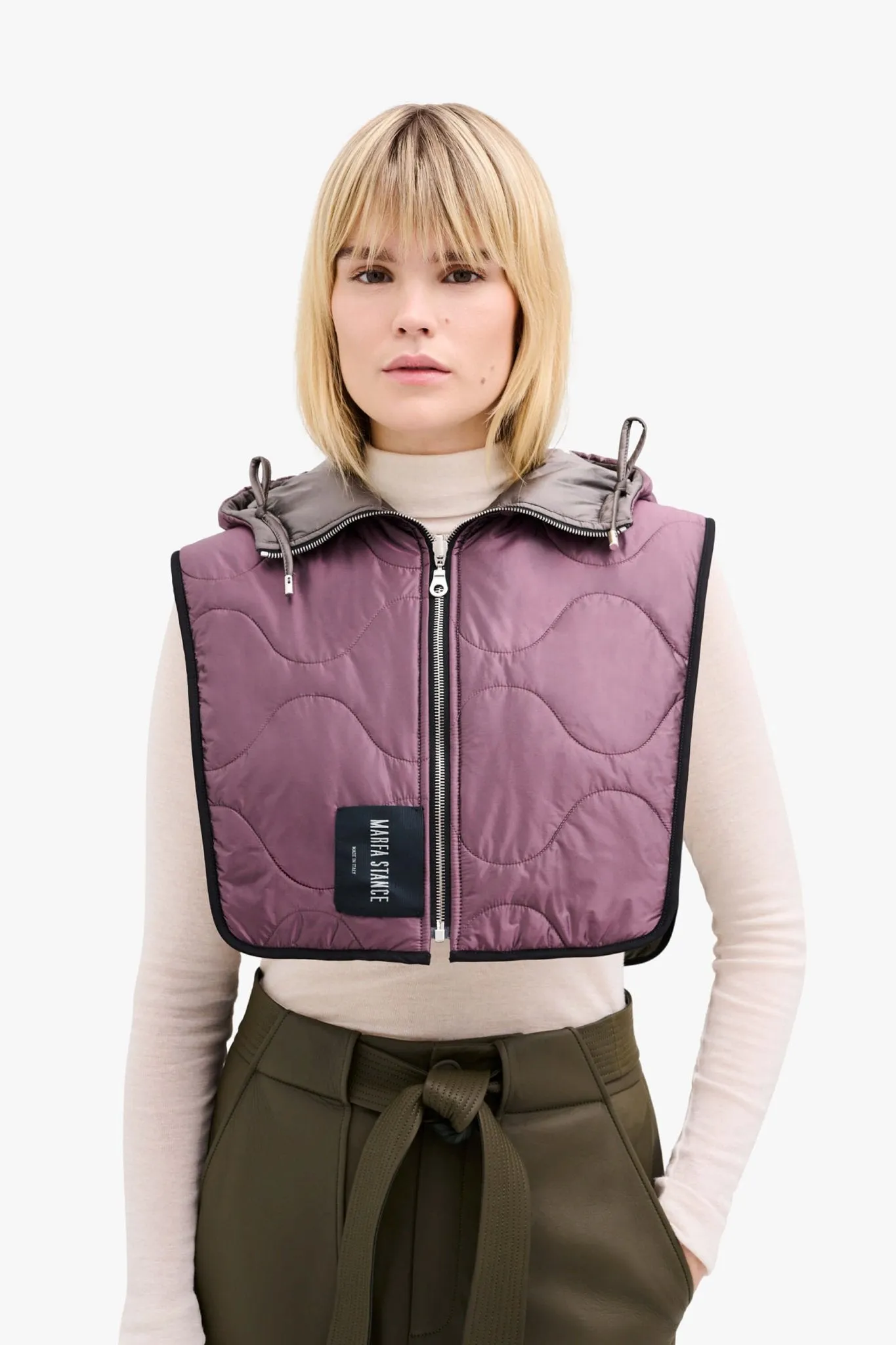 Elements Quilt Zip Hood - Granite / Amethyst