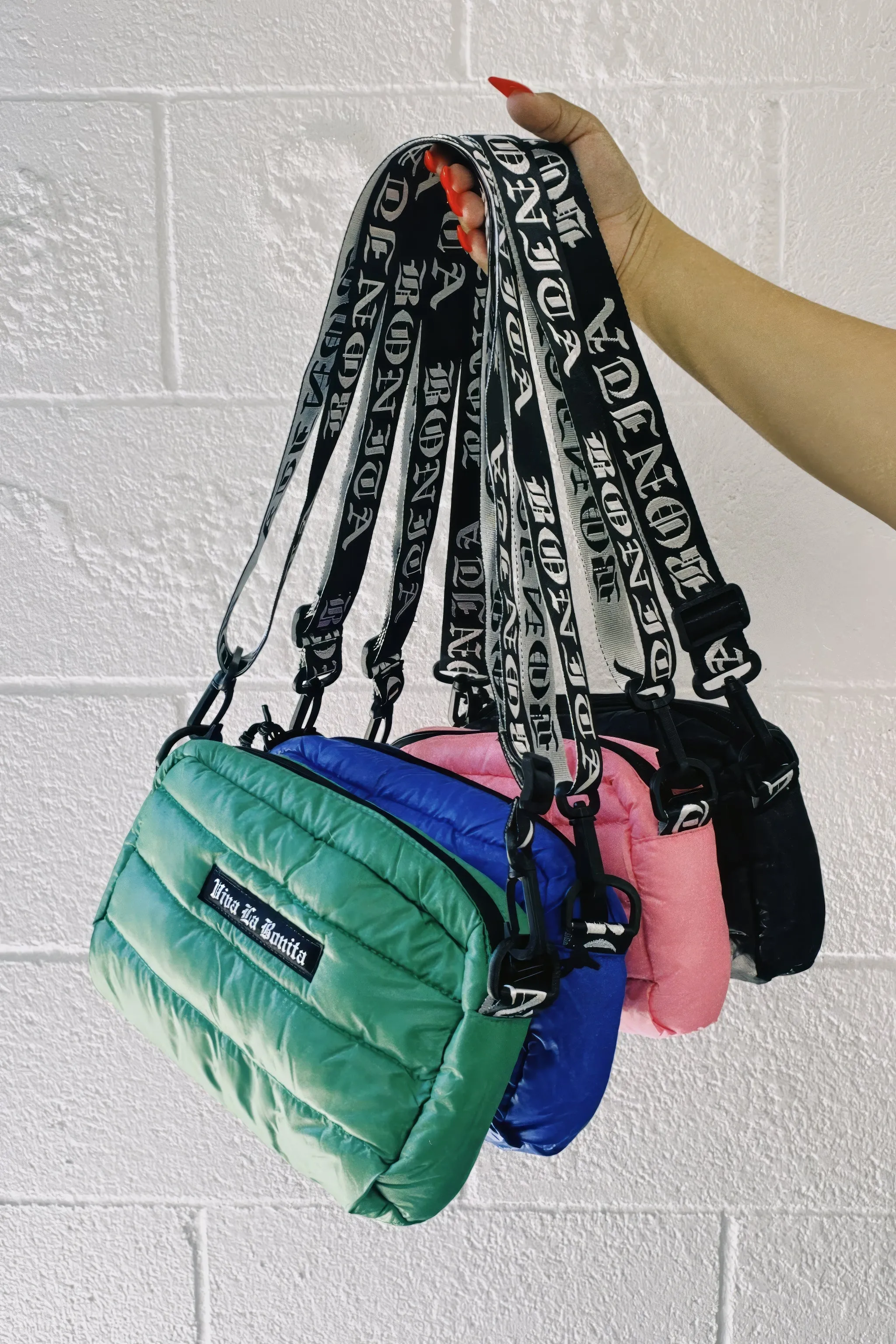 GREEN BONITA PUFFER CROSSBODY BAG