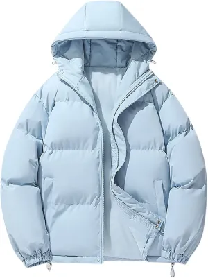 Men Winter Jacket Puffer Jackets Down Alternative Waterproof Bubble Coats Jackets Puffer With Hood Solid Warm Outwear