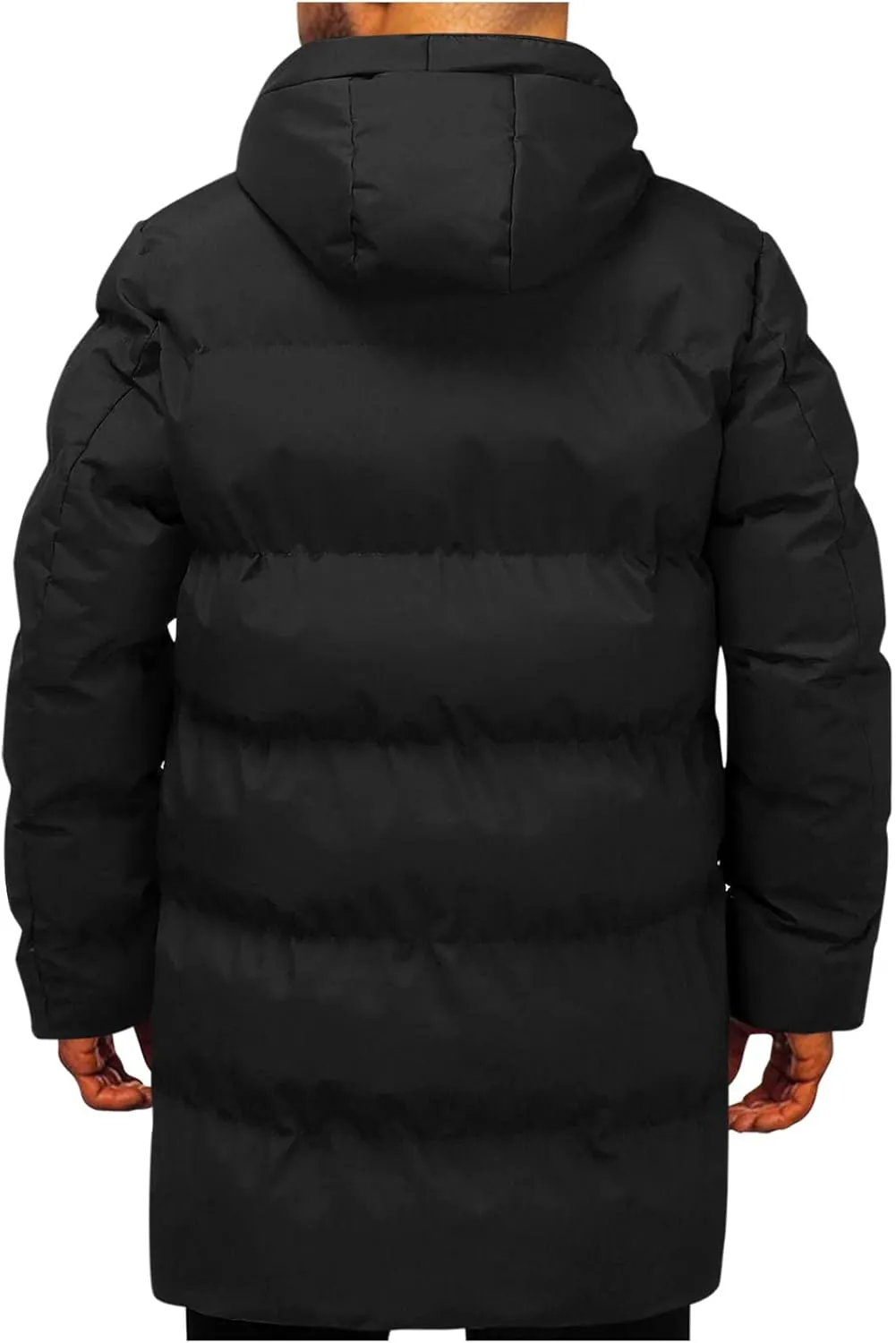 Mens Puffer Jacket with Hood, Gutori Men's Winter Down Coats Thicken Parkas Classic Zipper Padded Thermal Outwear
