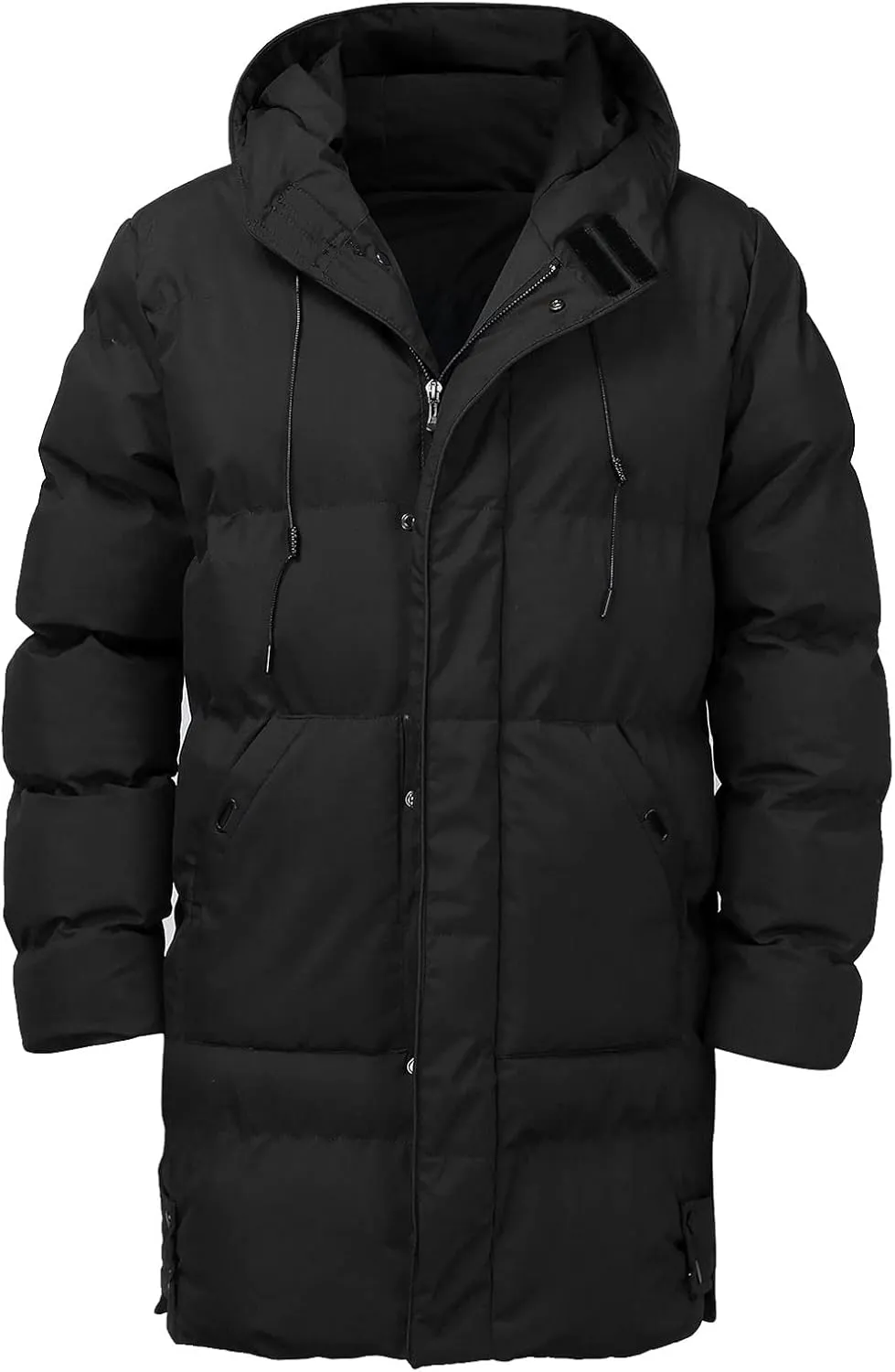 Mens Puffer Jacket with Hood, Gutori Men's Winter Down Coats Thicken Parkas Classic Zipper Padded Thermal Outwear