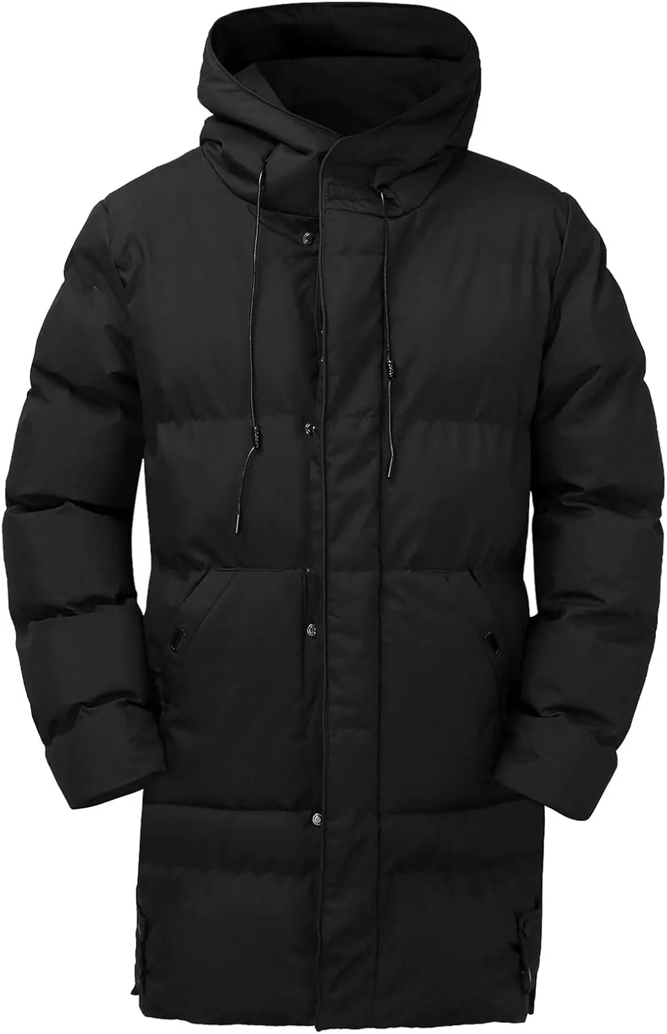 Mens Puffer Jacket with Hood, Gutori Men's Winter Down Coats Thicken Parkas Classic Zipper Padded Thermal Outwear
