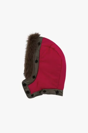 Quilt Hood Shearling Trim - Fuchsia / Dark Olive