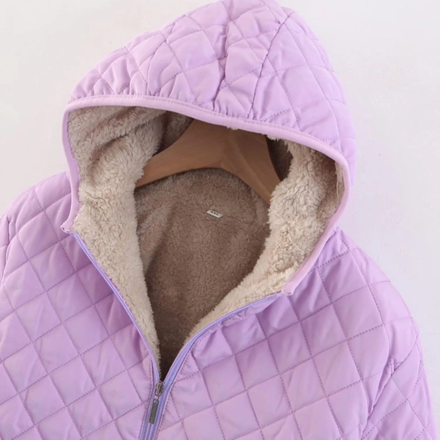 SHAOBGE Wool for Women Womens Fashion Casual Check Fleece Hooded Solid Color Long Sleeve Loose Warm Cotton Coat Coats