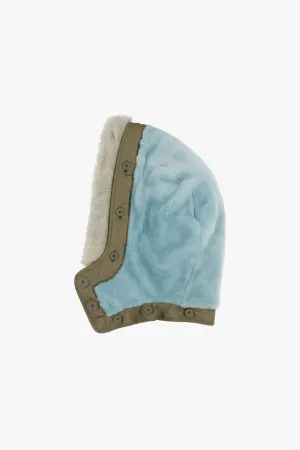Shearling Quilt Hood - Sky Blue / Pale Sage