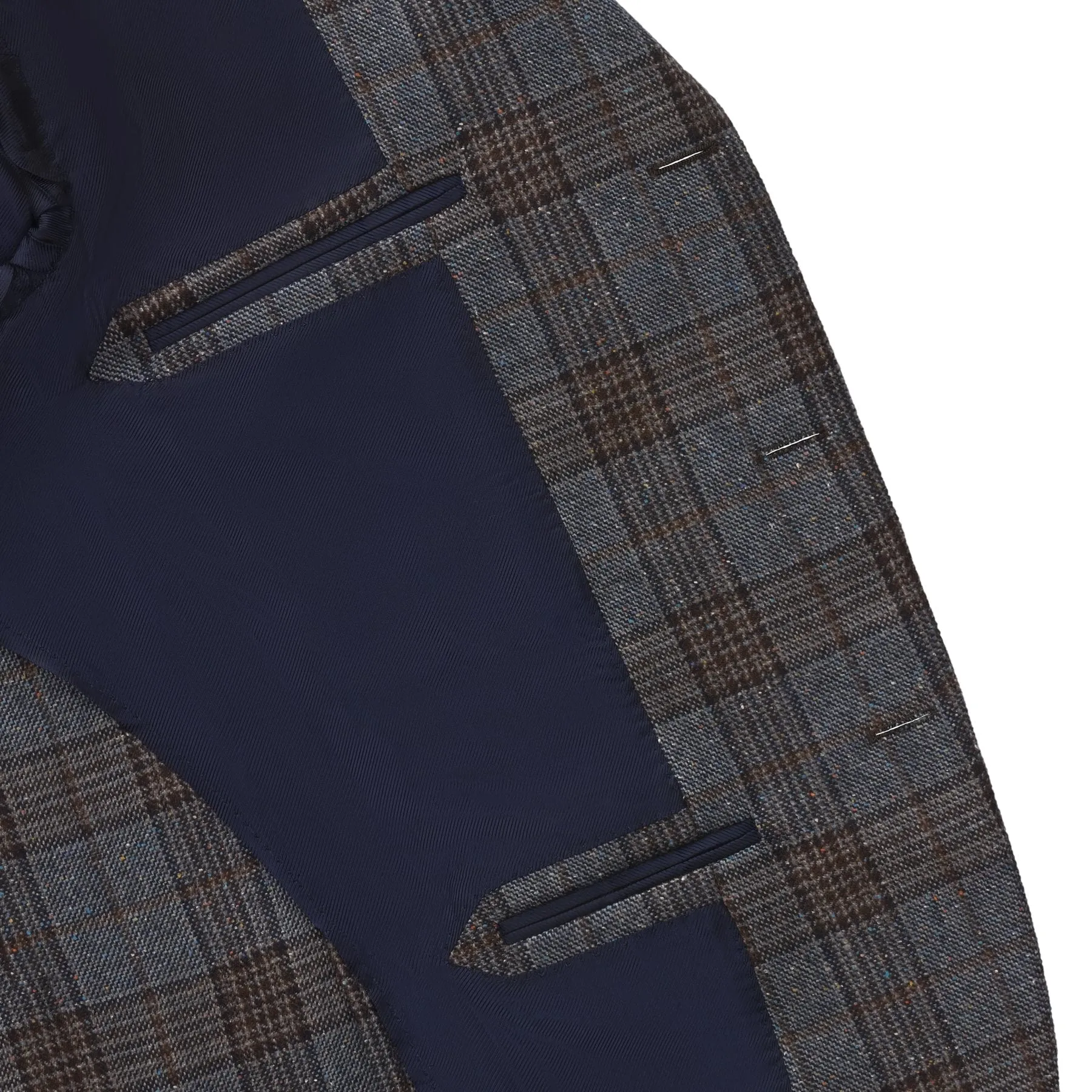 Single-Breasted Glencheck Wool and Silk-Blend Jacket in Light Blue. Exclusively Made for Sartale