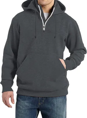 Tactical Hoodies for Men 1/4 Zip Pullover Fall Winter Thick Warm Sweatshirt Casual Long Sleeve Shirts Jumper Loose Tops