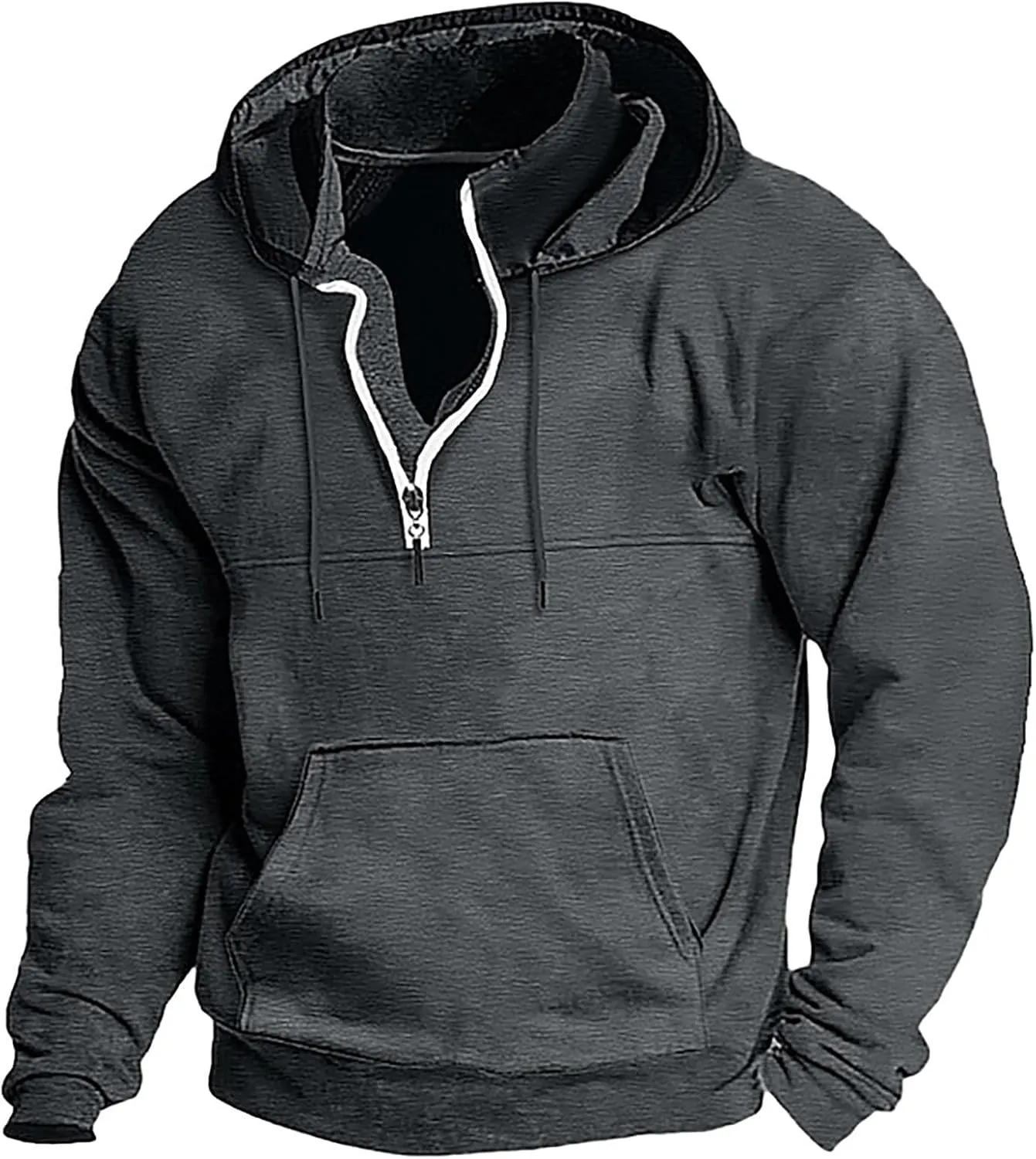 Tactical Hoodies for Men 1/4 Zip Pullover Fall Winter Thick Warm Sweatshirt Casual Long Sleeve Shirts Jumper Loose Tops
