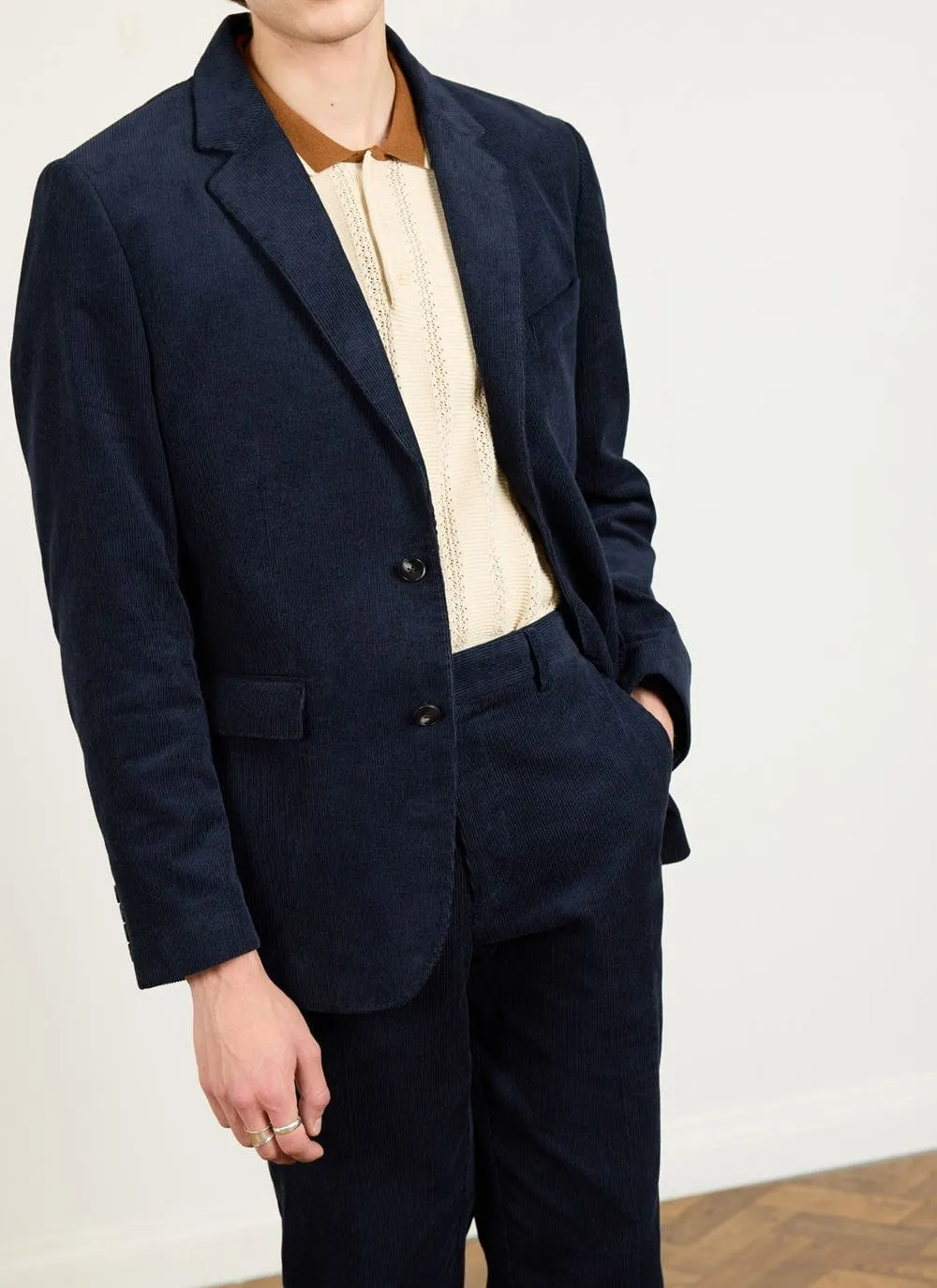 Tailored Blazer | Cord | Navy