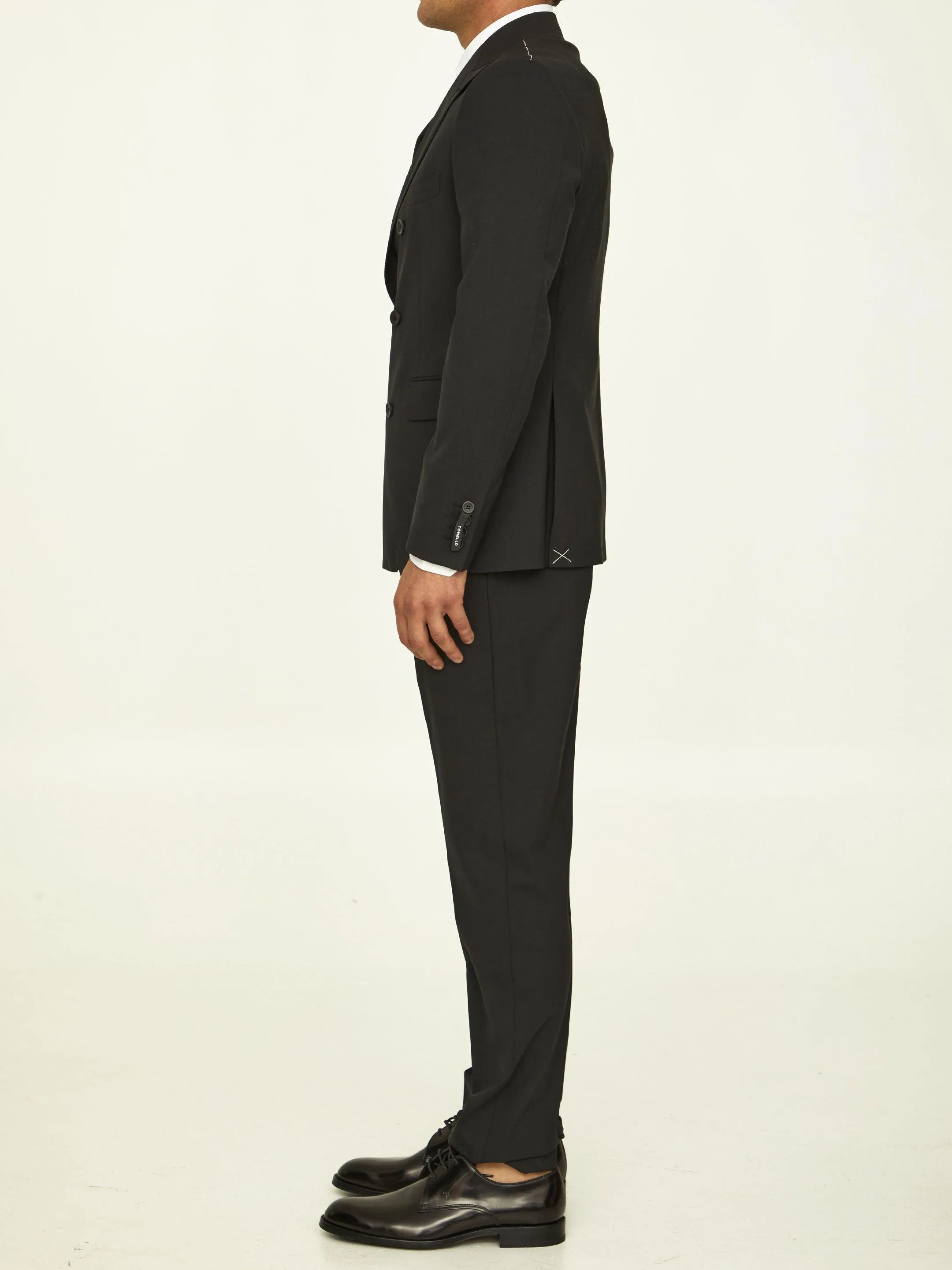 Tonello Black Stretch Wool Suit