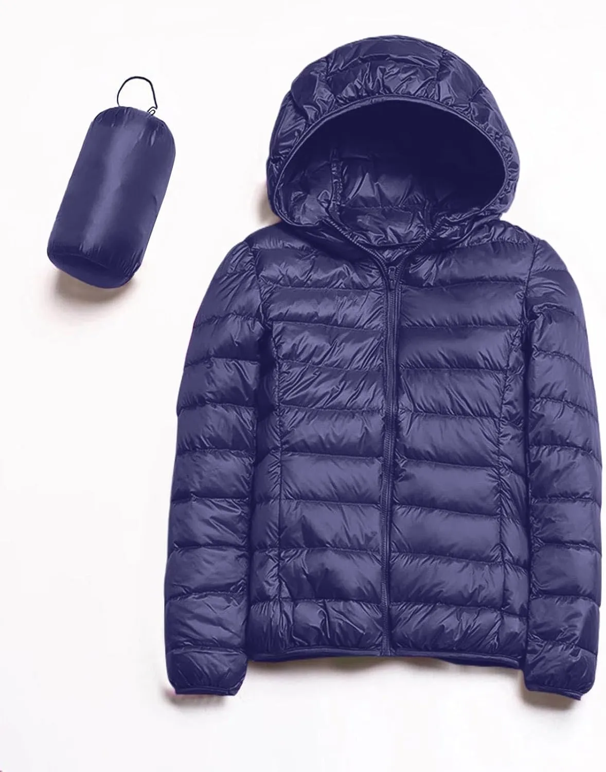 Women Coats Winter Packable Puffer Jacket Down Puffy Coat Hooded Zip Lightweight Warm Bubble Jackets Short 2024 Fall