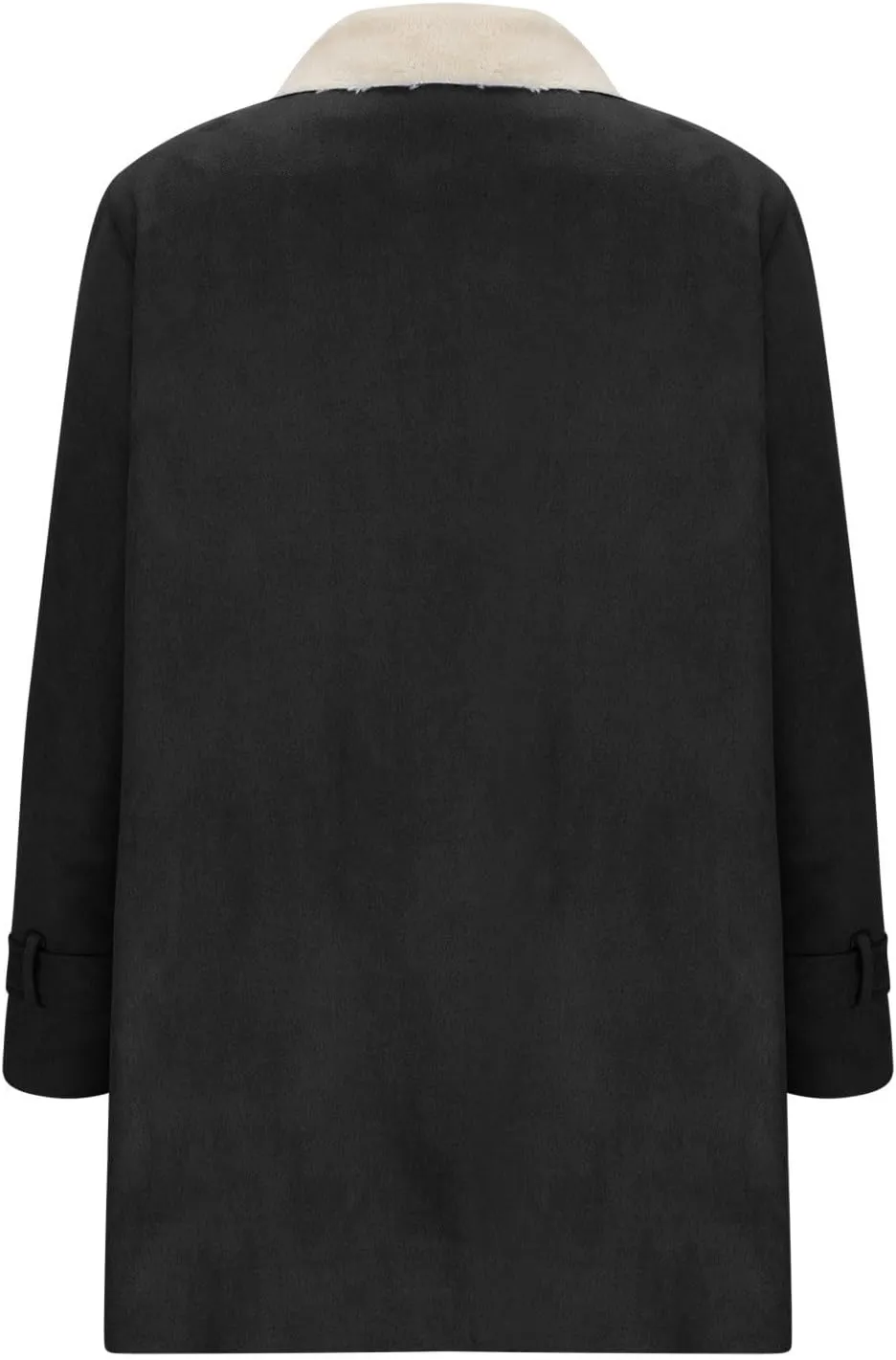 Womens Fleece Lined Jackets 2024 Winter Suede Coats Thickened Warm Sherpa Coats Notch Lapel Outerwear with Pockets