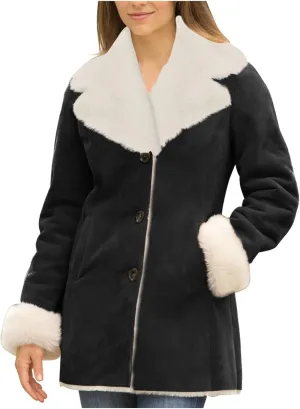 Womens Fleece Lined Jackets 2024 Winter Suede Coats Thickened Warm Sherpa Coats Notch Lapel Outerwear with Pockets