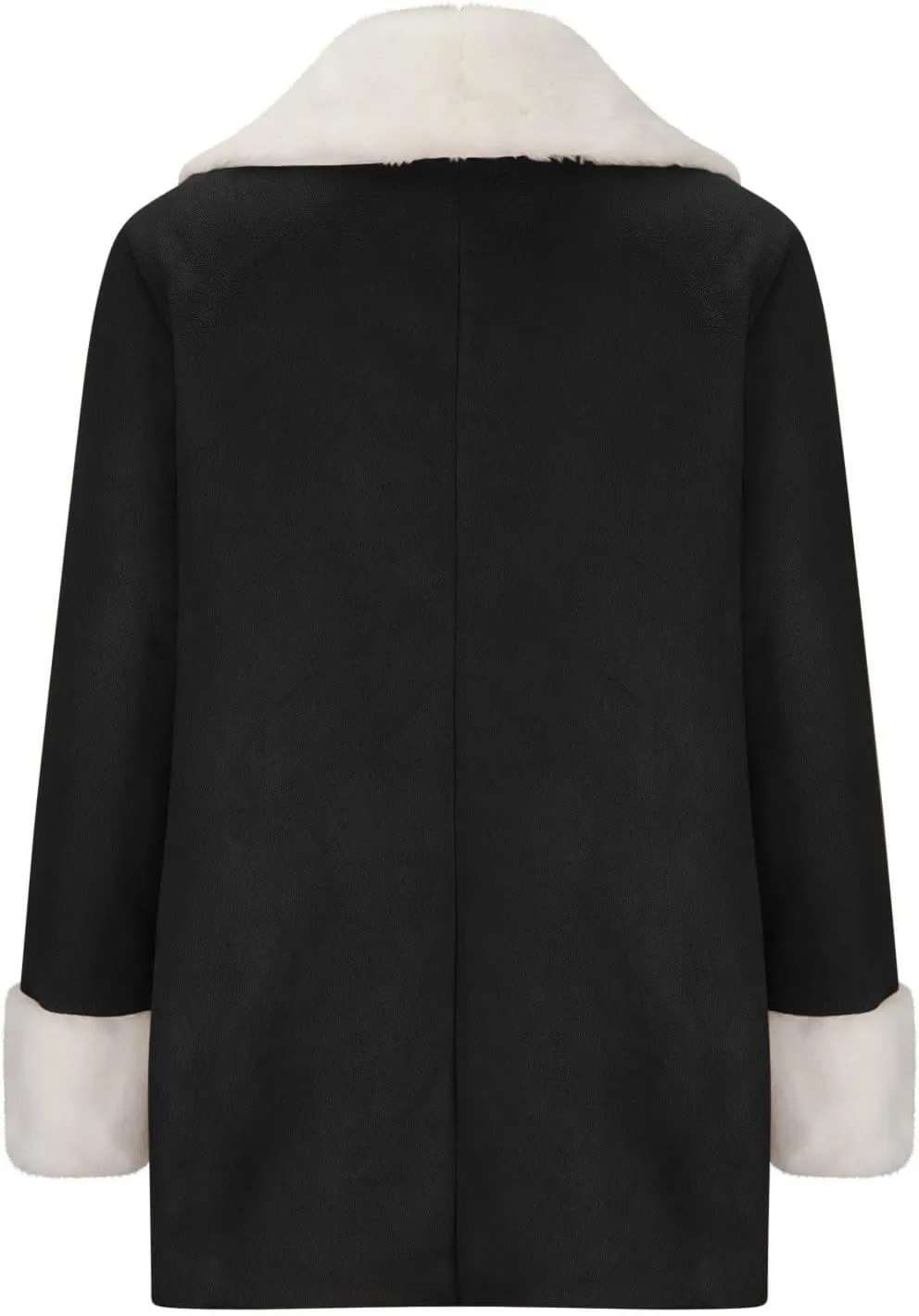 Womens Fleece Lined Jackets 2024 Winter Suede Coats Thickened Warm Sherpa Coats Notch Lapel Outerwear with Pockets