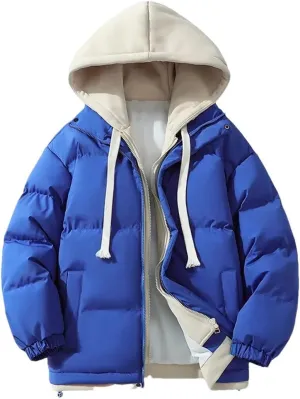 Womens Hooded Cotton Coata Winter Warm Jacket Down Cotton Parkas Coat Snow Wear Puffer Jacket Parkas Womens Outwear