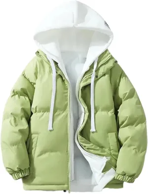 Womens Hooded Cotton Coata Winter Warm Jacket Down Cotton Parkas Coat Snow Wear Puffer Jacket Parkas Womens Outwear