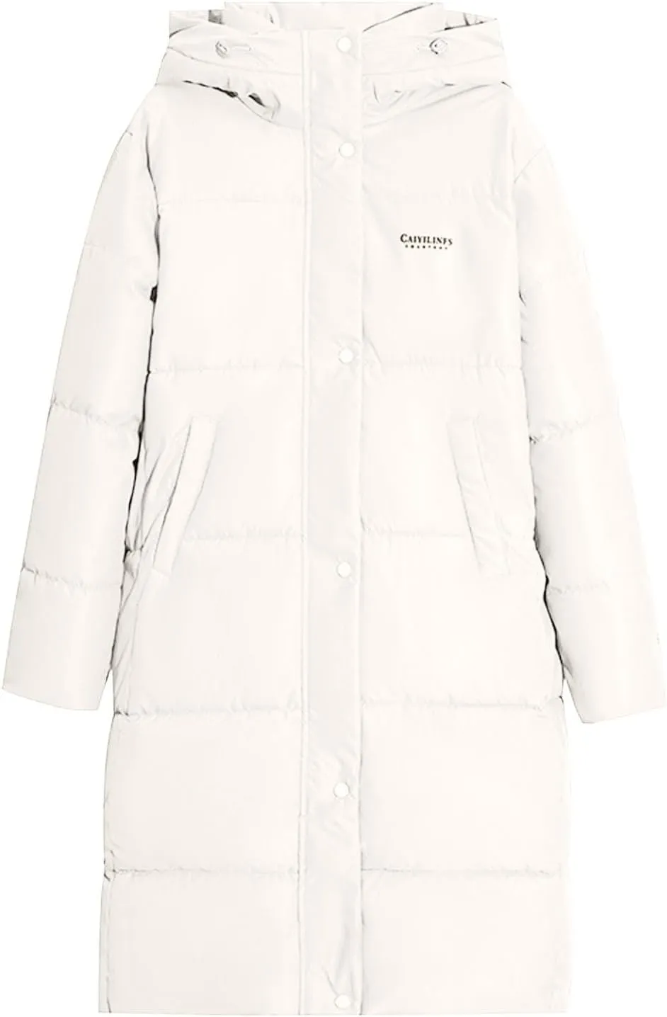 Womens Long Down Jacket Lightweight Water-Resistant Hooded Puffer Coat Winter Warm Parka Down Jackets with Pockets