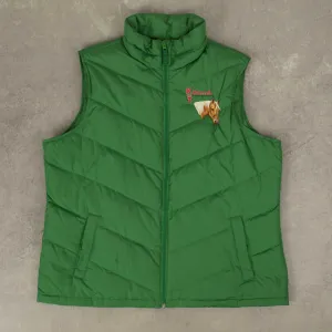 WOMEN'S VINTAGE HORSE EMBROIDERED PUFFER GILET JACKET - X-LARGE